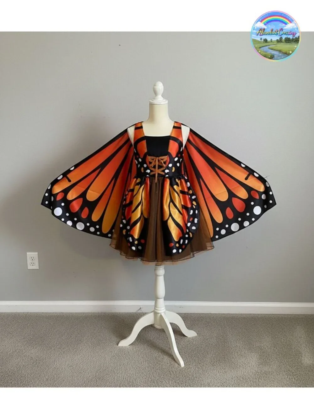 Kids Butterfly Costume Dress Wings Halloween Pretend Play